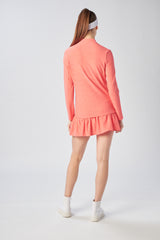 Zip Front Jacket in Coral Eyelet