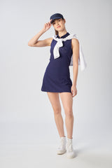 Ruffle Skirt in Navy Eyelet