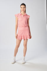 Double Ruffle Skort in Coral Gothic