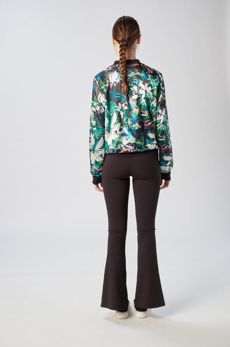 Satin Bomber Jacket in Tropical
