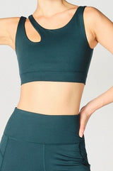 Cut Out Bra in Midnight Green
