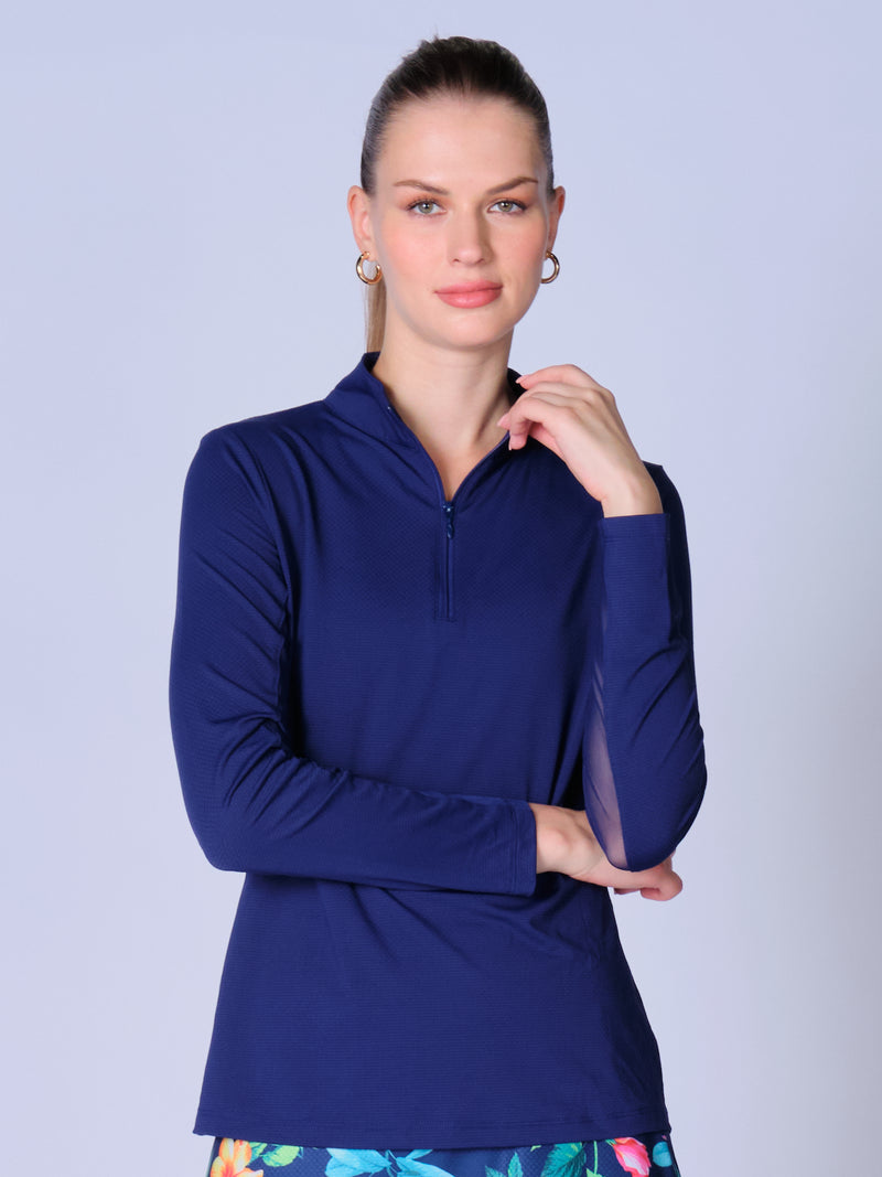 Kate Mock Neck Half Zip Top: Sleek, Versatile Layer for All Seasons